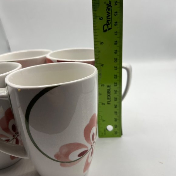 Corelle Coordinates Pretty Pink Flower Porcelain Coffee Cup Mug Set Of 4 - Picture 8 of 8